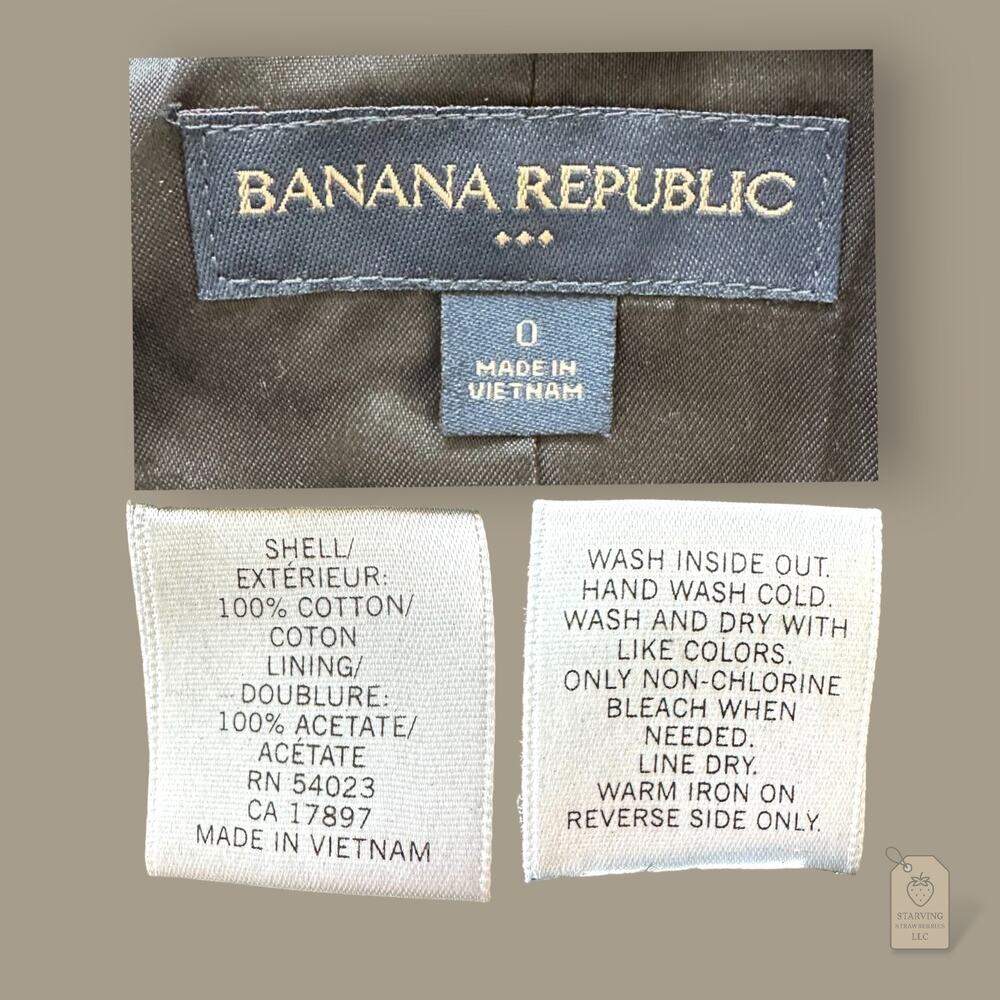 Banana Republic Black Velvet Blazer Fitted Jacket Button Front Size 0 - Picture 8 of 10